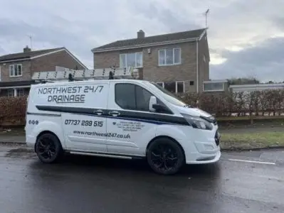 Northwest drainage 24/7 Ltd. repair van performing emergency drain unblocking in greater manchester