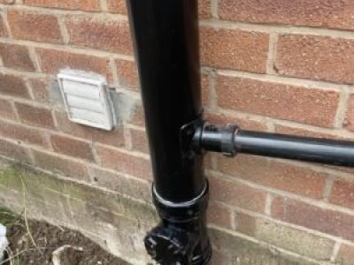 New soil pipe section with rodding eye fitted in Tameside